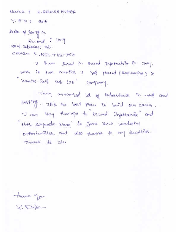 Dot Student Testimonial