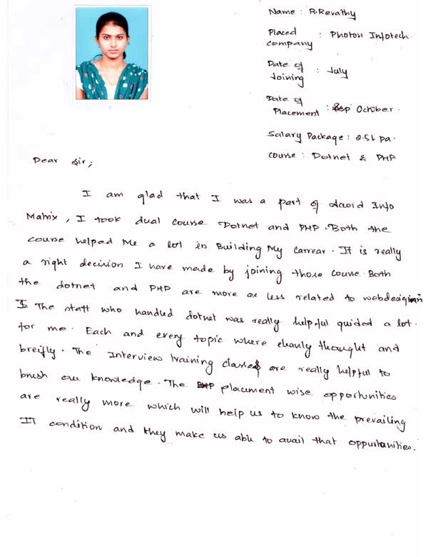 Dot Student Testimonial