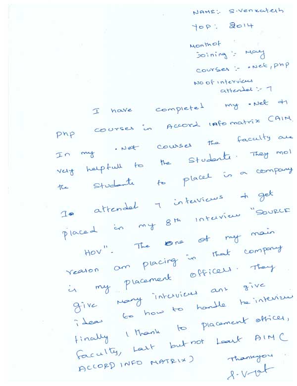 Dot Student Testimonial