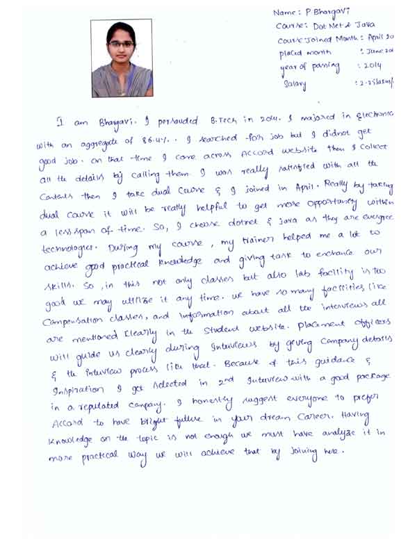 Dot Student Testimonial