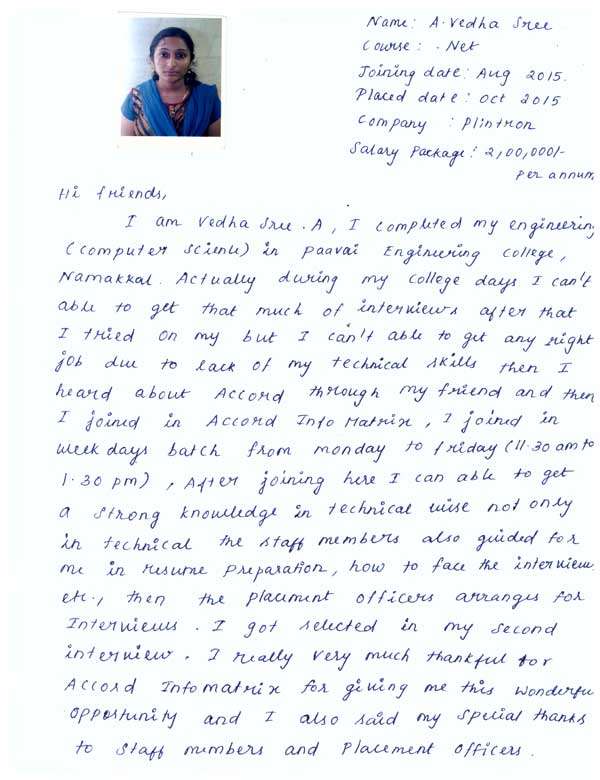 Dot Student Testimonial