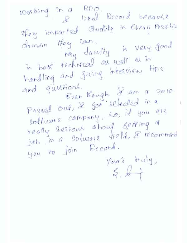 Dot Student Testimonial