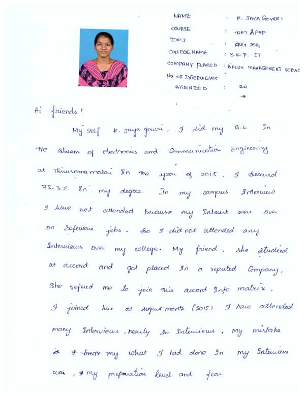 Dot Student Testimonial