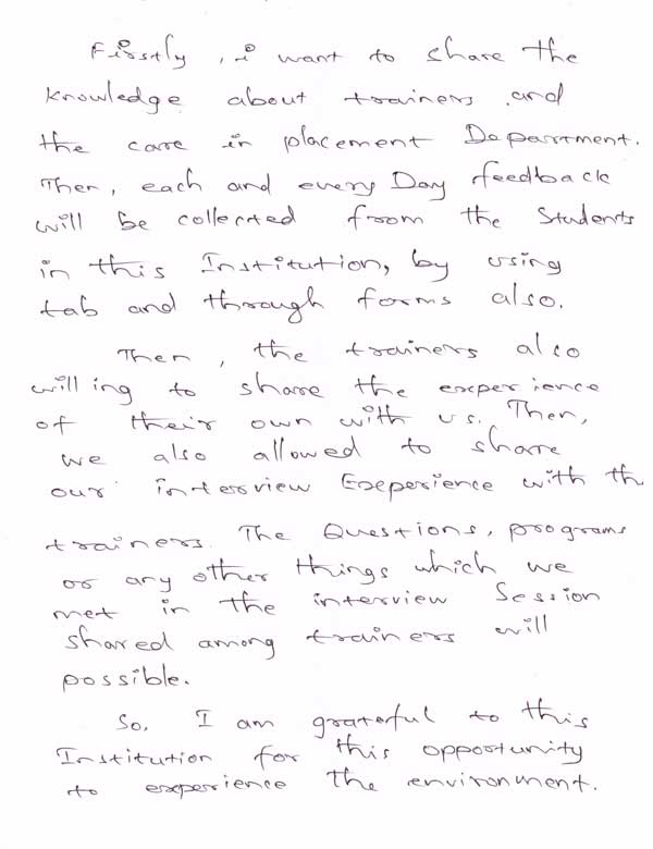 JAVA Student Testimonial