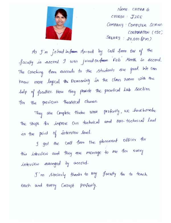 JAVA Student Testimonial