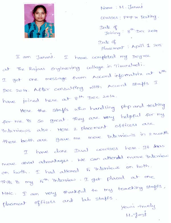 PHP Student Testimonial