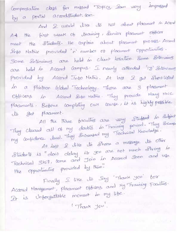 PHP Student Testimonial